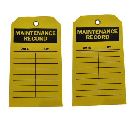 7" Height X 4" Width PVC Plastic Tags Cardstock B-853 Black On Yellow Inspection