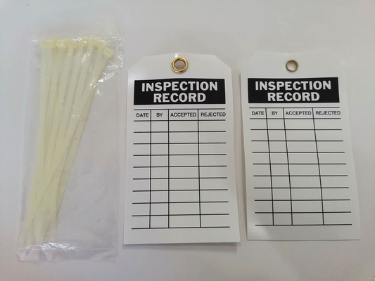 PF Cardstock Inspection Record Tag 7" Length x 4" Width x 0.020" Thickness