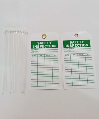 Custom Accident Prevention Tag Safety Inspection 4" Width X 7" Height Unrippable Vinyl