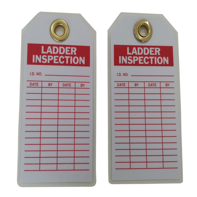 5 3/4inx3in Polyester Ladder Inspection Plastic Safety Tag SGS Approval