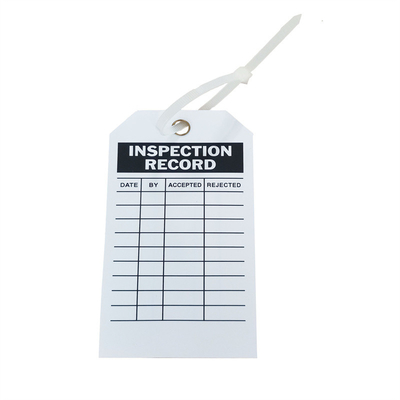 OEM Polyester Safety Lockout Inspection Record Tags 0.551in Thickness