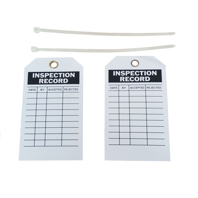 OEM Polyester Safety Lockout Inspection Record Tags 0.551in Thickness