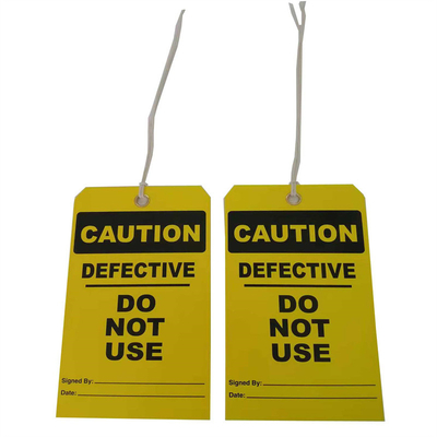 Height 7 In Width 4 In Lockout Plastic Safety Tag Yellow Cardstock Caution Tag